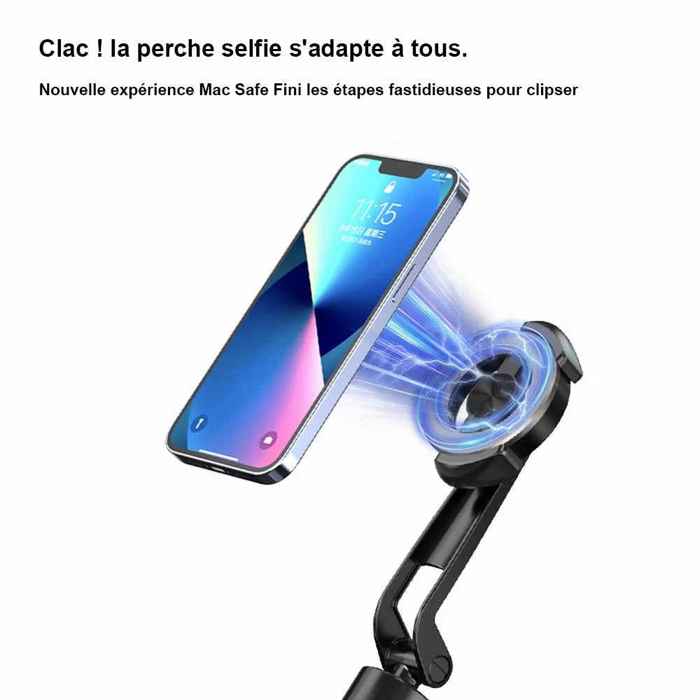 Perche Selfie Support magnétique trépied téléphone portable de 1.3m avec telecommande