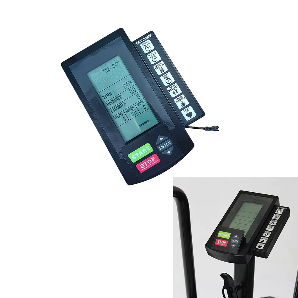 Compteur de vélo Air Bike d'exercice avec affichage, temps d'enregistrement de remplacement, distance, calories, vitesse de puissance et tr/min pour des entraînements efficaces