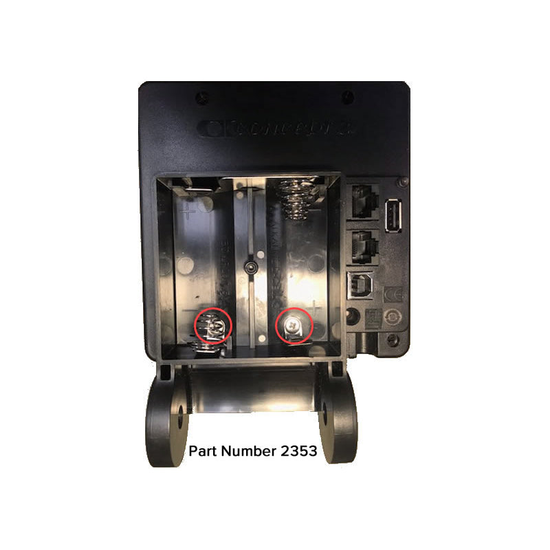 Dos de PM5 (version mat 621 +) avec contacts piles. Vis inoxydables